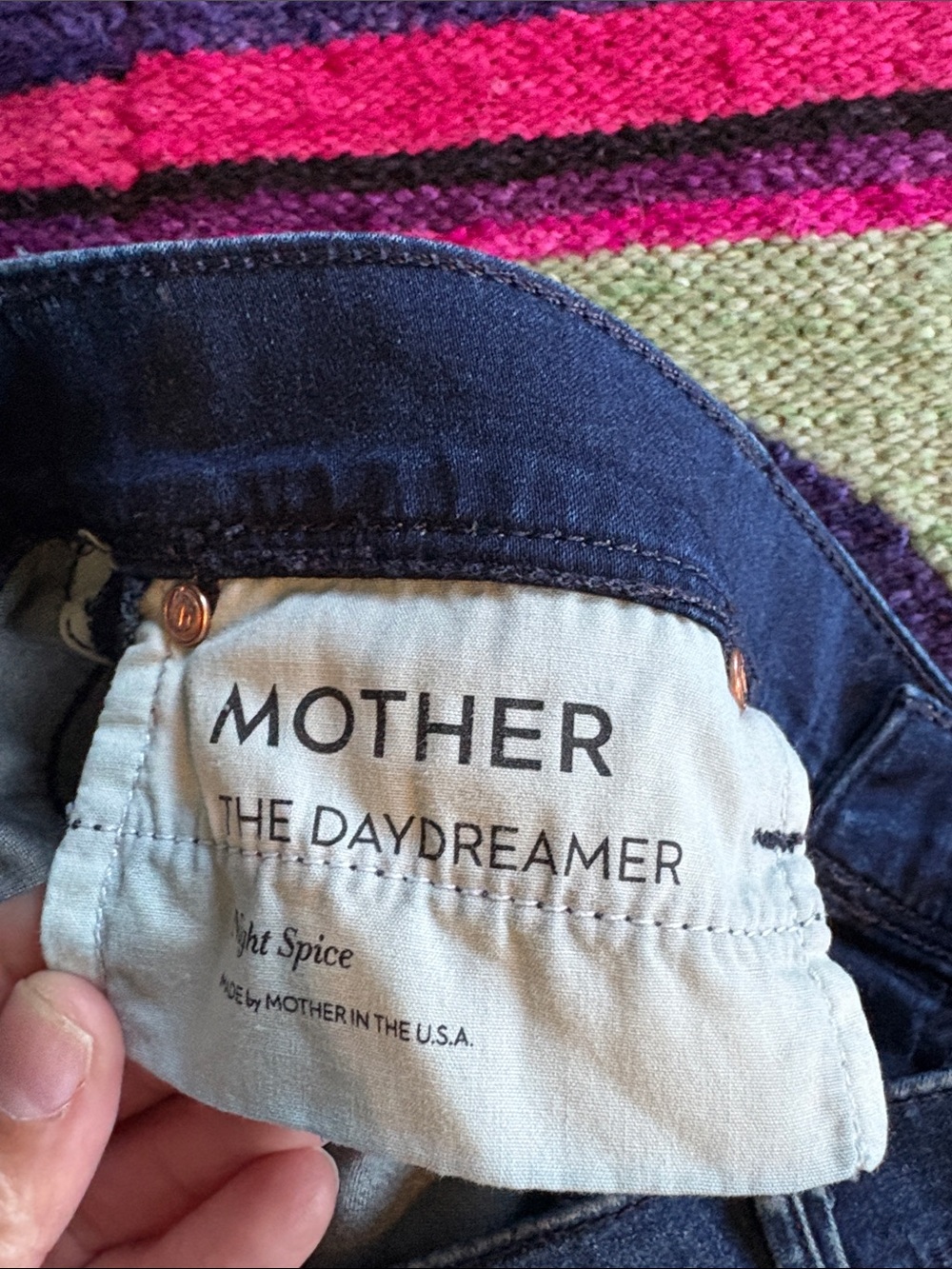 MOTHER The Daydreamer Boot Cut Jeans Night Spice Blue Whiskered Size 29 - Picture 8 of 14
